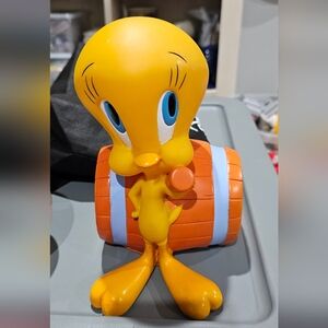 Tweety Bird Piggy Bank Warner Brothers Looney Tunes 1997 Vintage *READ* L👀K